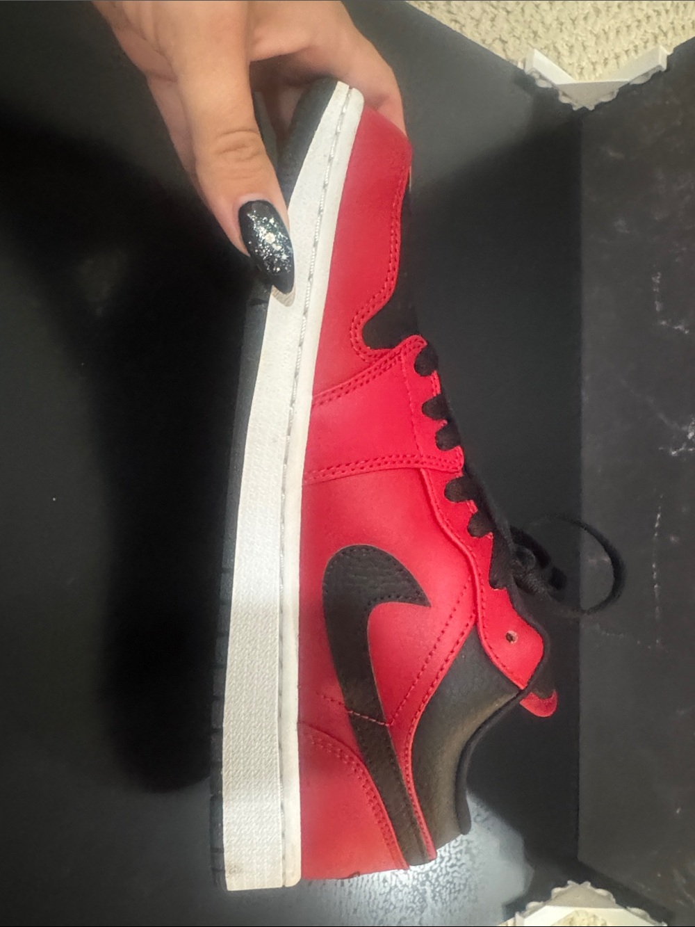 Nike Air Jordan Low-Top Sneakers - Red and Black - Picture 9 of 9